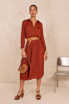 Picture of CRYSTAL PLEATED MIDI SKIRT